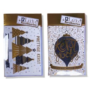 24 Luxe Kerstdozen - Goud foliedruk - 24 x 12 stuks